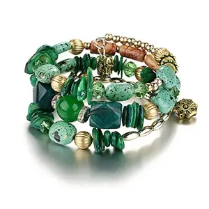 Jewels Galaxy Wonderful Bohemia Beads Multi Strand Swanky Bracelet for Women/Girls (CT-BNG-49022)