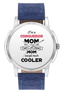 BIGOWL Wrist Watch for Men - I'm A Sleeper Mom, Just Like A Normal Mom Except Way Cooler | Gift for Sleeper - Analog Men's and Boy's Unique Quartz Leather Band Round Designer dial Watch