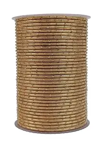 The Golden Cascade Women's Metal Bangles - Matte Finish | Dotted Design - Stylish Bangle Set (Pack of 36) (Golden, 2.4)