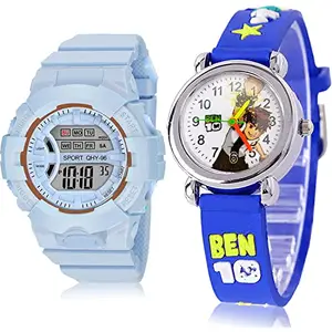 NEUTRON Tread Digital and Analog White Color Dial Women Watch - DG34-GC89 (Pack of 2)