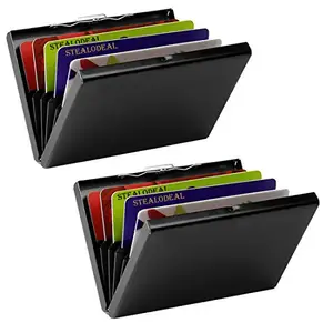 Stealodeal Black Waterproof Limited Edition Metal Debit/Credit/ATM (Pack of 2) Card Holder