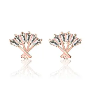 STYLISH TEENS dc jewels Classy Cubic Zirconia Earrings For Women & Girls (Rose Gold)