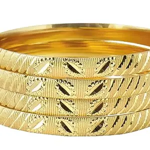 Mansiyaorange Four Gold Plated Bangles For Women(2.8)