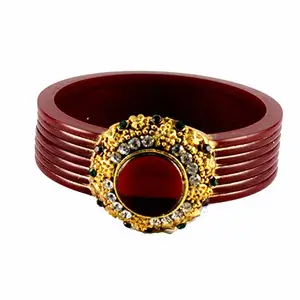 MAYA FASHION Maroon Stone Acrylic-Brass Bangle With Very Extra Large Size Elegant Extra Large Size Bangle | Perfect Fit for Plus Size banglesTrendy and Comfortable Fit for woman and girls | (Sku-ban1324)