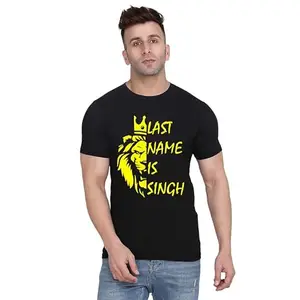 ALLEN BLACK Men's Round Neck T-Shirt Comfortable & Stylish Men's T-Shirt Idea for Gym, Sports, Casual Outings, or Lounge Wear - Small$7320 Black