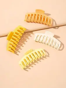 Glow Collection 4 pcs Large Hair Claw Clips for Thick Hair Matte Big Claw Clips 4 Neutral Colors Non-Slip Hair Styling Accessories Barrette Jumbo Hair Clips for Women (Pack of 4, Multicolor-02)