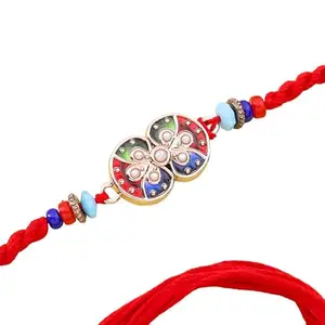 Floweraura Premium Handcrafted Lustrous Dual Tone Bloom Rakhi With Roli Pack For Raksha Bandhan - Rakhi For Brother, Bhai, Kids, Bhaiya, Cousins & Raksha Bandhan Gift