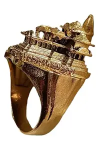 Ayodhya RAM Mandir Gold Plated Brass Finger Ring For Men & Women Pack of 3