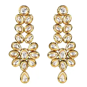 VOYLLA Kundan Gold plated Brass Earrings