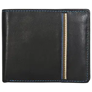 LMN Genuine Leather Black Men's Wallet 614736(6 CC Card Slots)