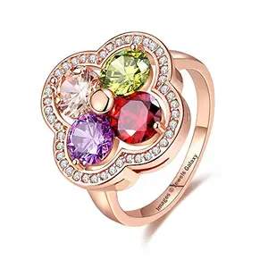 Jewels Galaxy Fresh-Arrival Luxuria Sparkling AAA Quality Cubic Zirconia 18K Rose Gold Ring for Women/Girls (7) (SMNJG-RNGG-5012_S7)