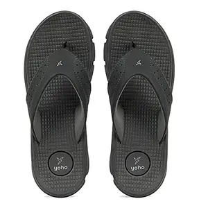 YOHO Breeze Men Slippers With Arch Support | Soft Comfortable & Anti Skid Men's Flip-Flops & Slippers |Styles | Daily Use |Breeze (Dark Grey, numeric_6)