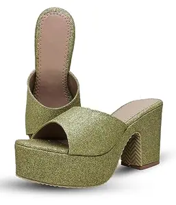 MONAQI Stylish glitter platform heel sandals designed for women, suitable for a party