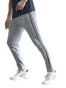 CROCODILE Men Solid Slim Fit Track Pant | Single Jersey Fabric | Drawstring Waist | 3 Pockets