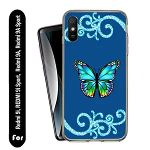 Generic Ambe Printed Soft Silicone Designer Butterfly Pouch Mobile Back Cover for Redmi 9i, Redmi 9i Sport, Redmi 9A, Redmi 9A Sport case and Covers | for Boys & Girls_116