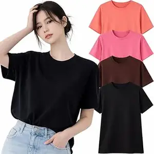 London Hills Tshirt for Woman | T Shirt for Woman Cotton Casual Tops | Tshirts Shirts for Women Round Neck Short Sleeve | Women Tees Everyday Wear Basic T Shirts for Womans