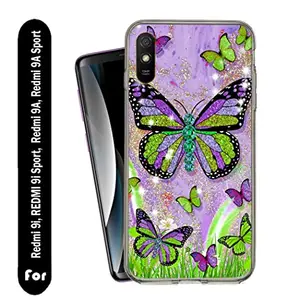 Generic Ambe Printed Soft Silicone Designer Butterfly Pouch Mobile Back Cover for Redmi 9i, Redmi 9i Sport, Redmi 9A, Redmi 9A Sport case and Covers | for Boys & Girls_123