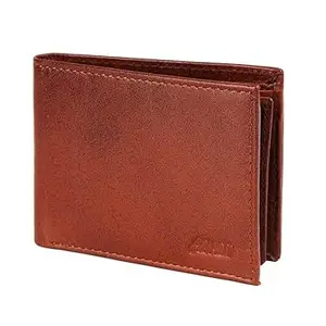 ASART Men Formal Brown Genuine Leather Wallet with Coin Pocket, RFID Protected, with 6 Card Slots