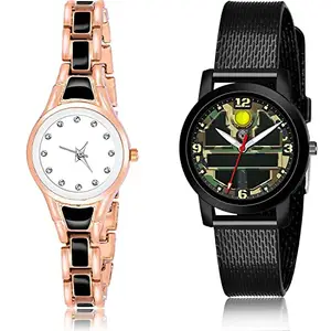 NEUTRON Stylish Analog White and Green Color Dial Women Watch - G595-(34-L-10) (Pack of 2)