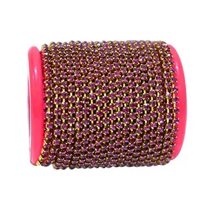 Embroiderymaterial 2MM (6SS) Rhinestones Cup Chain for Craft, Embroidery and Jewellery Making (5 Mtr, Fuchsia Rose Color)