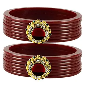 MAYA FASHION Maroon Stone Acrylic-Brass Bangle With Very Extra Large Size Elegant Extra Large Size Bangle | Perfect Fit for Plus Size banglesTrendy and Comfortable Fit for woman and girls | (Sku-ban1777)
