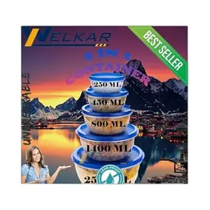 Kitchen Container |250+450+800+1400+2500 ml| Stackable Refrigerator Organizer for Fresh Food Storage | BPA-Free Kitchen Solution Transparent food storage Stackable frid|design - 455for home