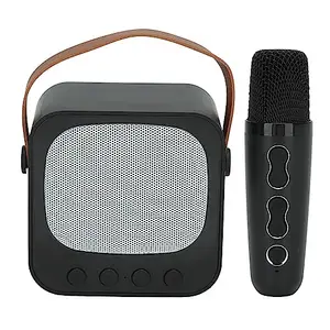 LJCM Karaoke Speaker Machine, Rechargeable 6 Sound Effects Karaoke Machine Portable for Outdoor (Black)