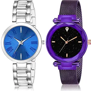 NEUTRON Unique Analog Blue and Black Color Dial Women Watch - G602-GC3 (Pack of 2)