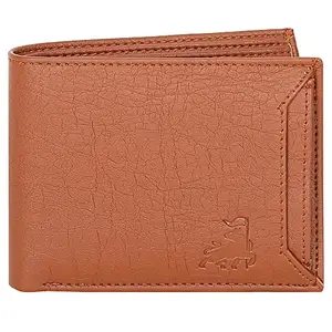 Zorfo Genuine Faux Lather Wallet with 3 Card Slot and Coin Slots & Gift Box (Tan)