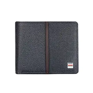 Tommy Hilfiger Renato Leather Passcase Wallet for Men - Navy, 12 Card Slots