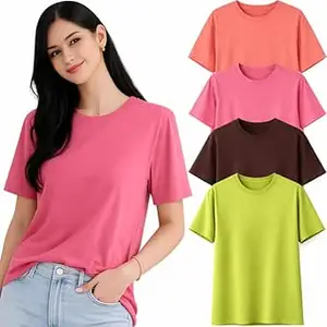 London Hills Tshirt for Woman | T Shirt for Woman Cotton Casual Tops | Tshirts Shirts for Women Round Neck Short Sleeve | Women Tees Everyday Wear Basic T Shirts for Womans