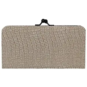 Wall Stone 3D Design Premium Collection PU-Leather Shining & Glittering Material Hand Wallet (Grey)