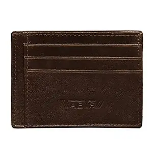 ABYS Genuine Leather Coffee Brown Card Holder for Men & Women