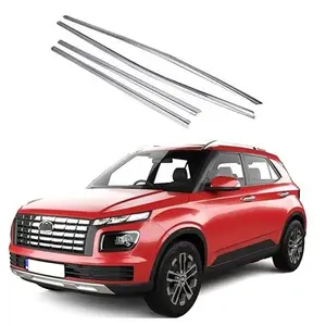 DD SONS Car Window Lower Garnish Stainless Steel Chrome Finishing for Hyundai Venue 2022 Onwards