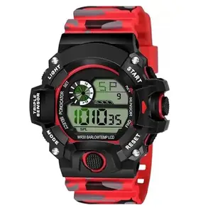 Sooms Red Military Color Multi Function Sports Watch