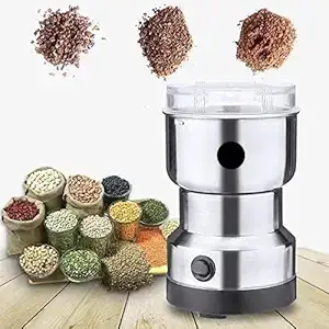 Dizaa Nima Mixer Grinder Mini Stainless Steel Coffee Spice Nuts Grains Bean Grinder Mixer (NOT Use Liquid)(300 ml Jar)