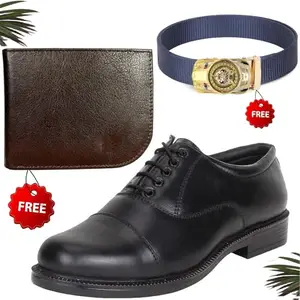 Fashionable Trendy Formal Shoes/Party Shoes/Shoes Combo with Free Wallet & Belt for Men and Boys (BAZAAR3188_TCC-BR-1008) Multicolor