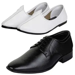 Vitoria l Men Black Formal Shoes with Black Jutti Combo/8