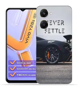OggyBaba Grey Never Settle Vivo Y28s 5g Mobile Back Skin Rear Screen Guard Protector Film Wrap (Coverage - Back+Camera+Sides)