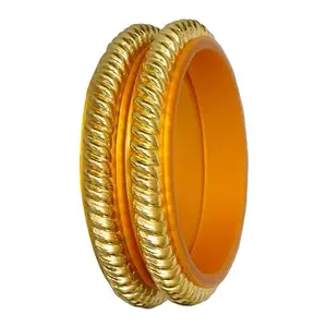 Barrfy Collection's Latest Design Micro Plating Gold Plated Bangles Set (Pack of 2 Bangles)-2.4