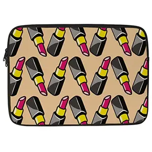 Crazyify Lipstick Printed Laptop Sleeve/Laptop Case Cover/Laptop Bag 15.6 inch with Shockproof & Waterproof Linen On All Inner Sides | MacBook/Laptop Sleeve for Men & Women