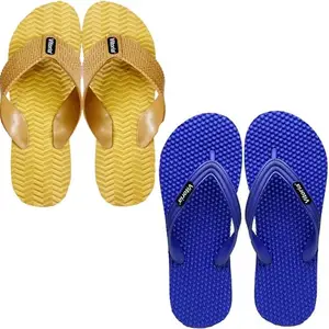 Vitoria Men Slippers | Soft Comfortable Stylish And Anti Skid Men's Flip-Flops & Slippers | Color : Blue-Yellow | Size : 10, FPKS02DanaBluSlprS03WveYlwSlpr2SP-10