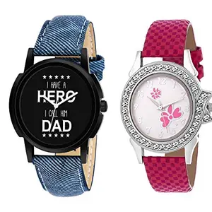 RPS FASHION WITH DEVICE OF R Analog Hero and Pink Dial Watch Combo