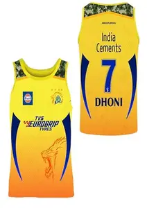 Generic CSK Tshirt Thala Dhoni 7 2023-2024_Cricket (Boys & Men)(10-11Years) Multicolour