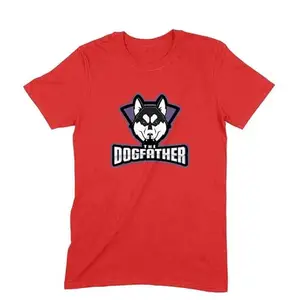 Generic Round Neck T-Shirt (Men) - The Dogfather Husky Red