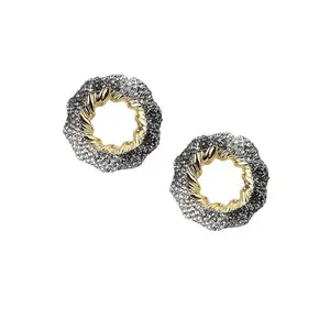 SOHI Women's The Jingle Stud Earrings For Casual Wear | Antique Silver Colour | Alloy Material | Push Back Closure | Artificial Stone Earrings | Fashion Stud Earrings For Women & Girls