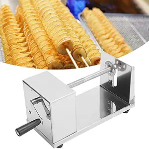 Homaxa/Stainless Steel Twisted Potato Slicer Spiral Vegetable Cutter French Fry, 10 x 4.9 x 5 Inch- Silver