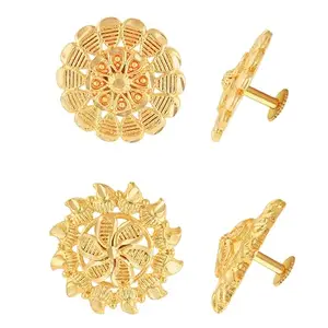 VFJ VIGHNAHARTA FASHION JEWELLERY Vighnaharta Golden Brass Studs Earrings For Women[VFJ1310-1312ERG]