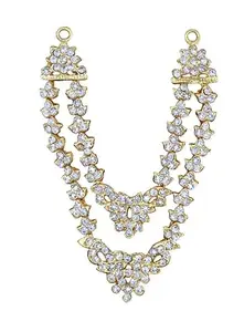 God Jewelley Unisex-Adult Stone 2 Step White Stones Necklace