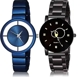 NEUTRON Exclusive Analog Blue and Black Color Dial Women Watch - G633-G521 (Pack of 2)